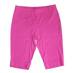 Alfred Dunner Pants Womens Size 14P 14 Petite Solid‎ Pink Pull On Crop Comfort